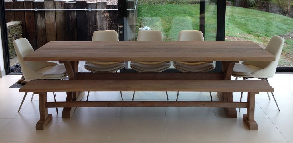 A sandblasted bespoke kitchen table