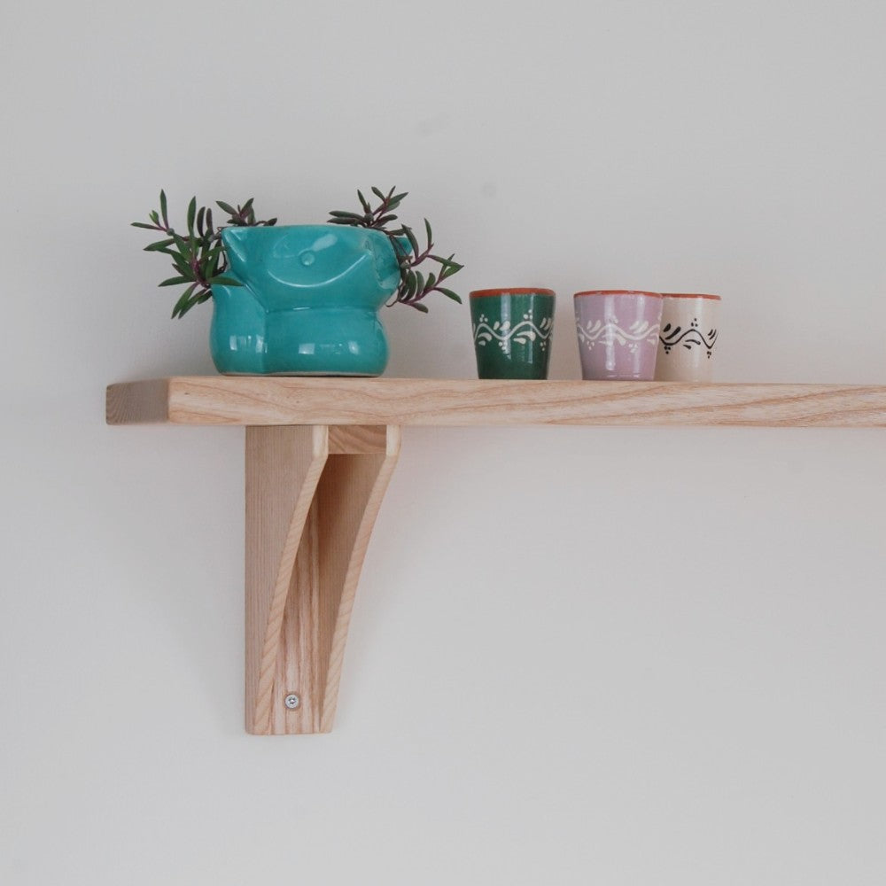 wooden shelf and bracket in british ash