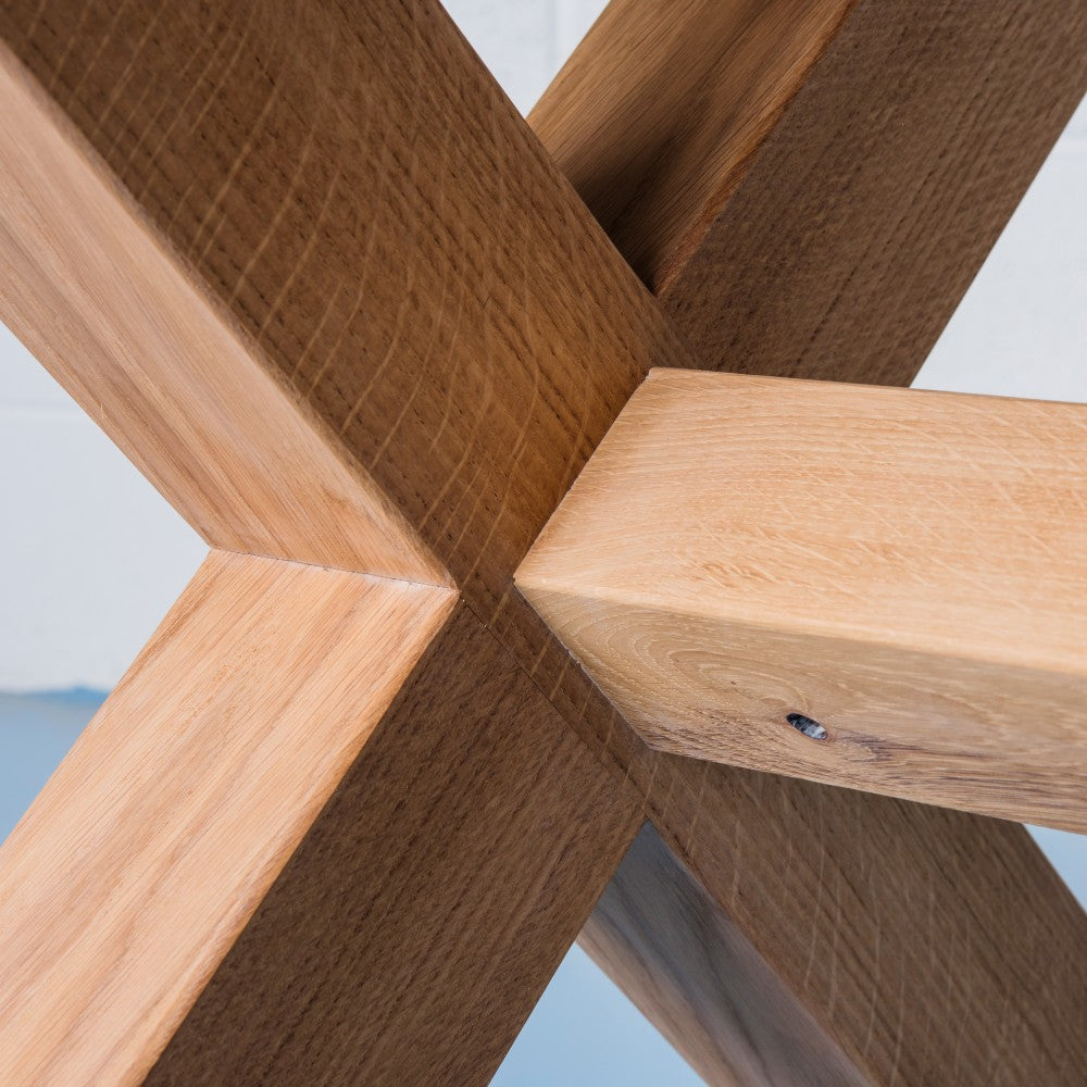 The stretcher and X-frame of the Clawcross table - by Orpago