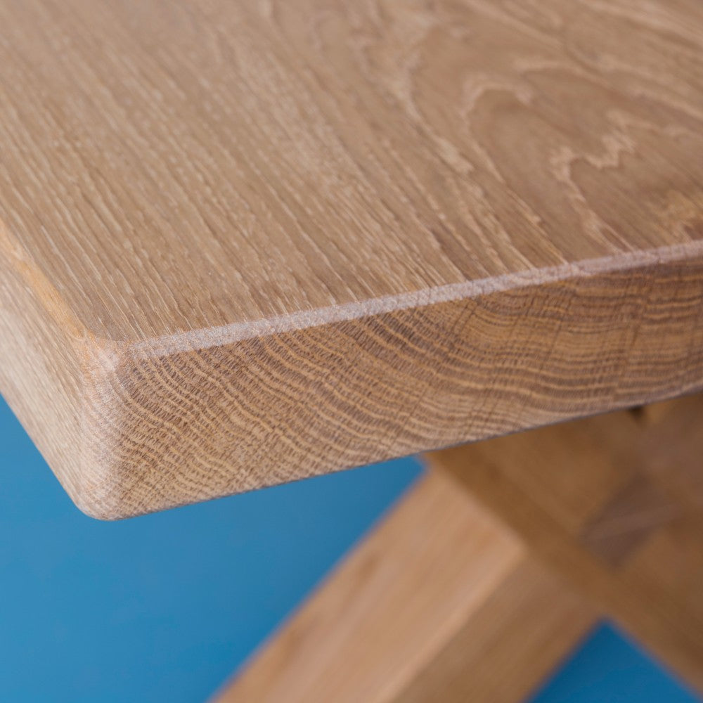 Looking down on the corner of the Clawcross table-top in Oak - by Orpago