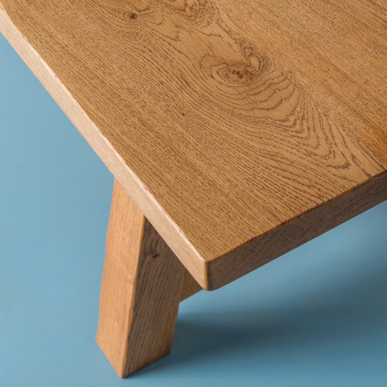 top of our savernake table in pippy oak